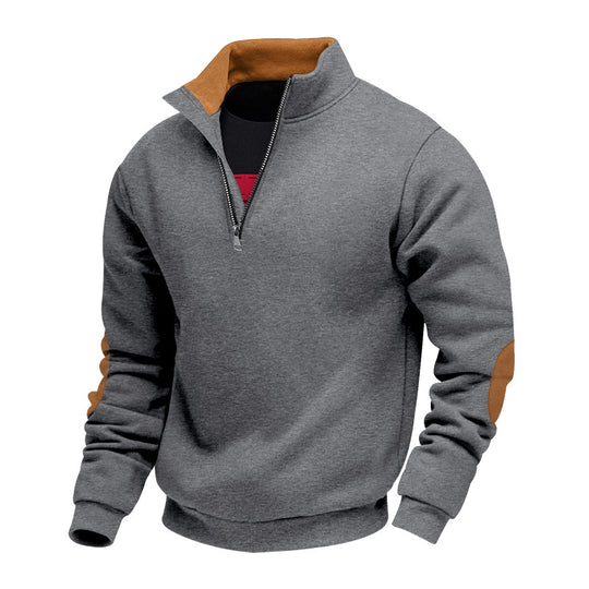 Herren Sweatshirt mit hochwertigem Stehkragen und eleganten akzenten R&B