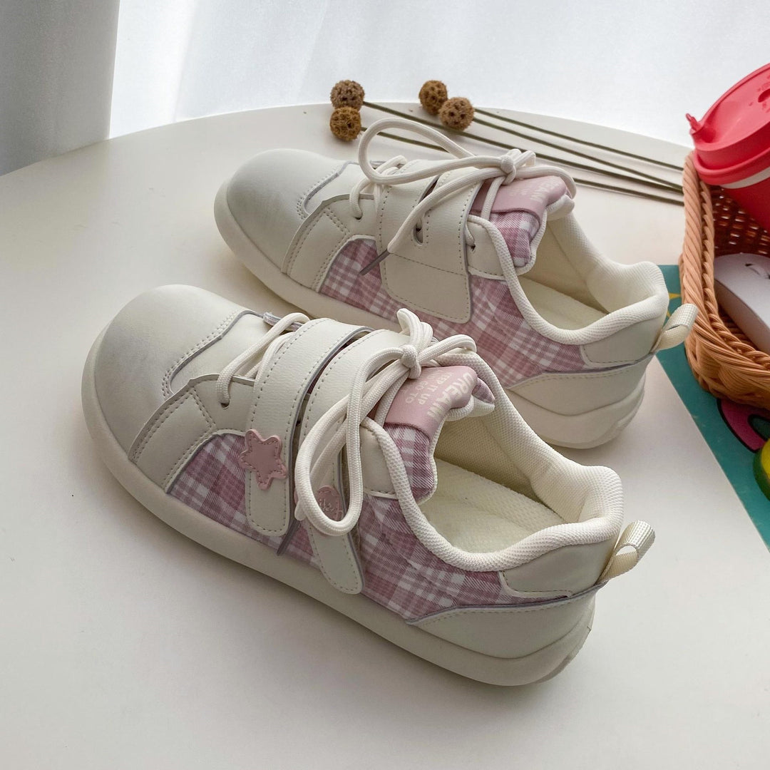 Damen Sneakers mit innovativem Karomuster und verstellbarem Klettverschluss R&B