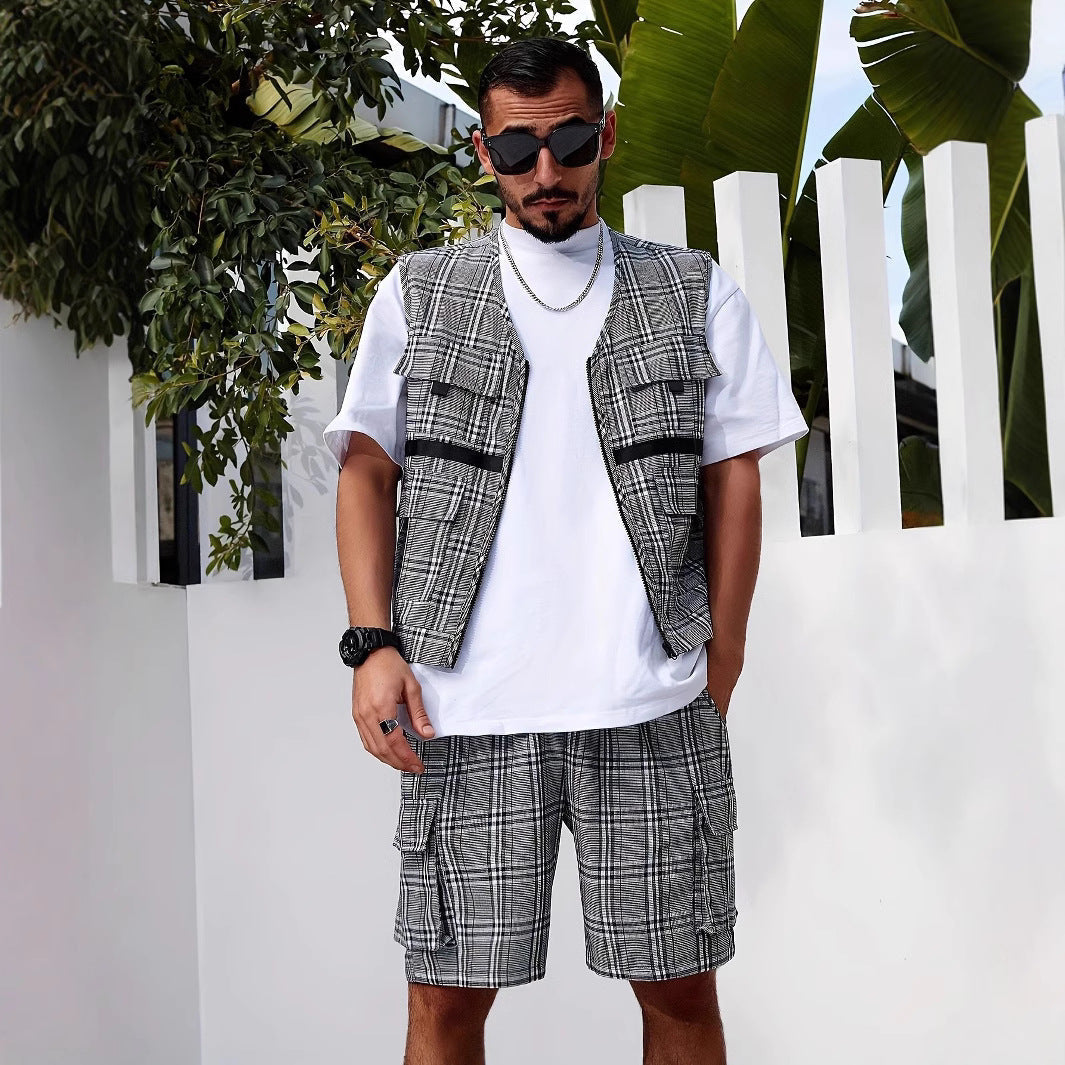 Herren stylischer Utility-Weste mit mehreren Taschen