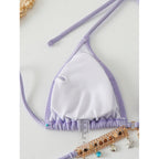 Damen Triangel-Bikini mit modischen Schmuckdetails und BindR&Bändern R&B
