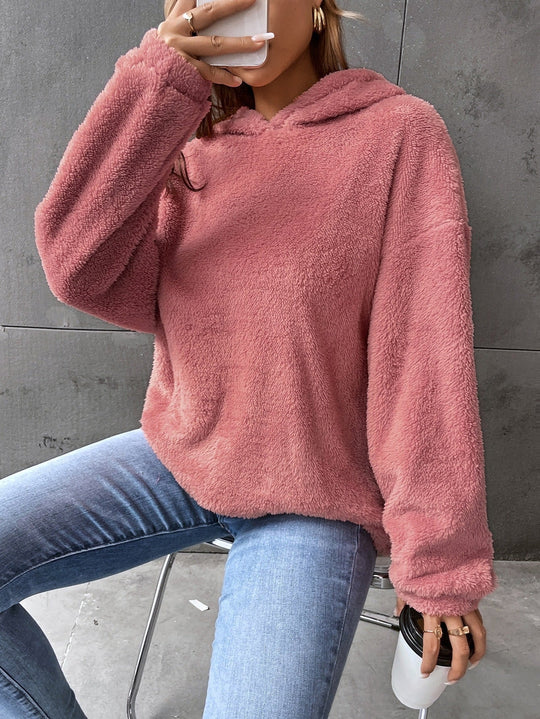 R&B | Kapuzenpullover Fleece Übergröße Passform Kurzlänge Lange Ärmel