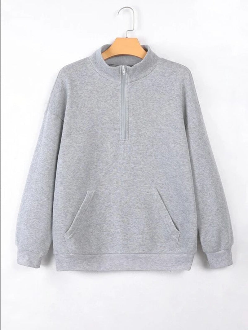 Damen bequemer Stehkragen Pullover R&B
