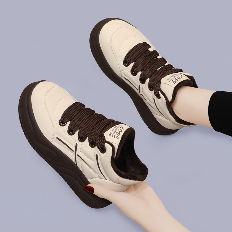 Damen trendige High-Top Sneakers mit extraleichter Sohle und kuscheligem Futter R&B