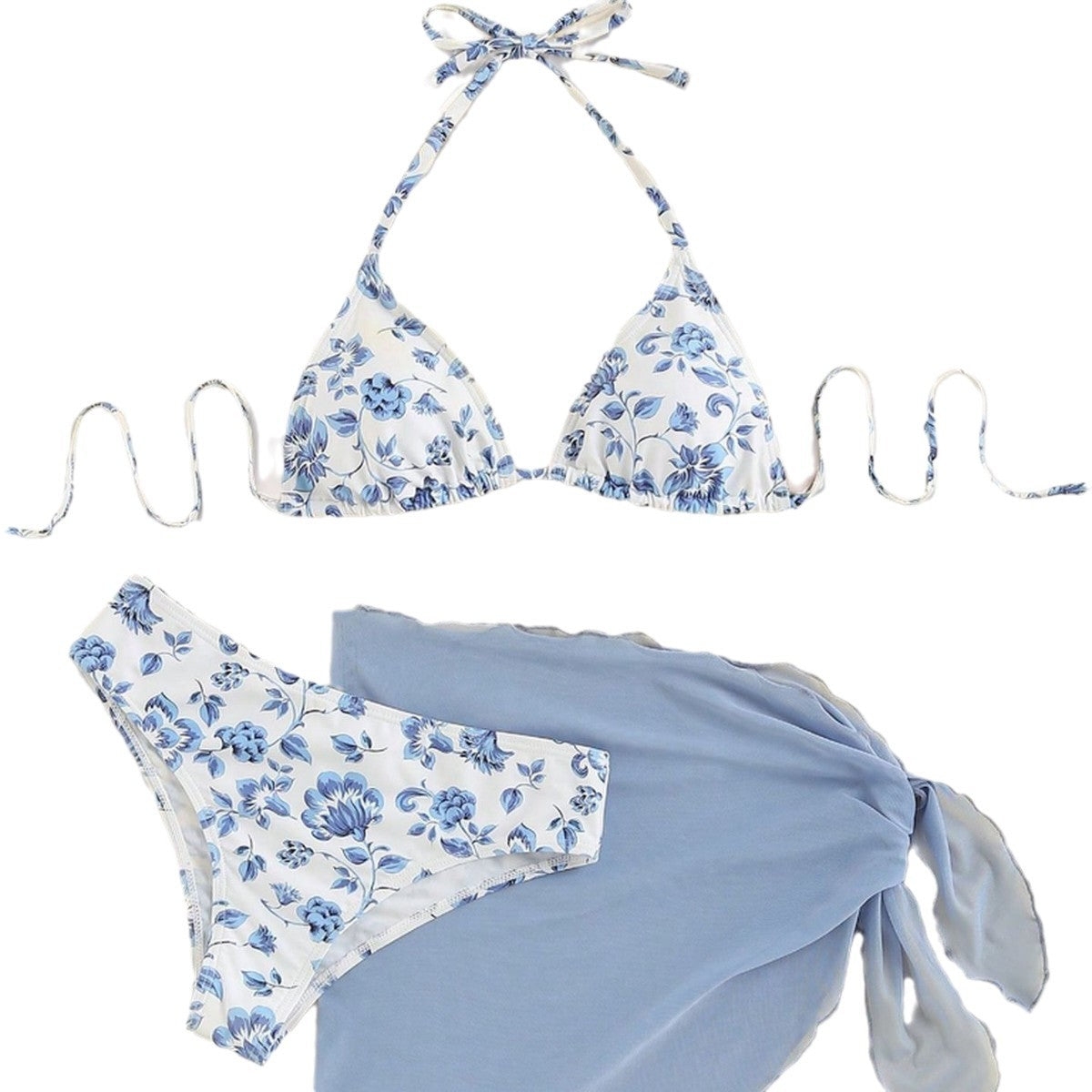 Damen Triangel-Bikini mit elegantem Wickelrock R&B