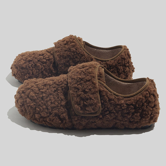 Damen Hausschuhe mit weichem Fleece-Futter und verstellbarem Klettverschluss R&B