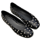 Damen elegante Ballerinas mit auffälligem Nietenbesatz