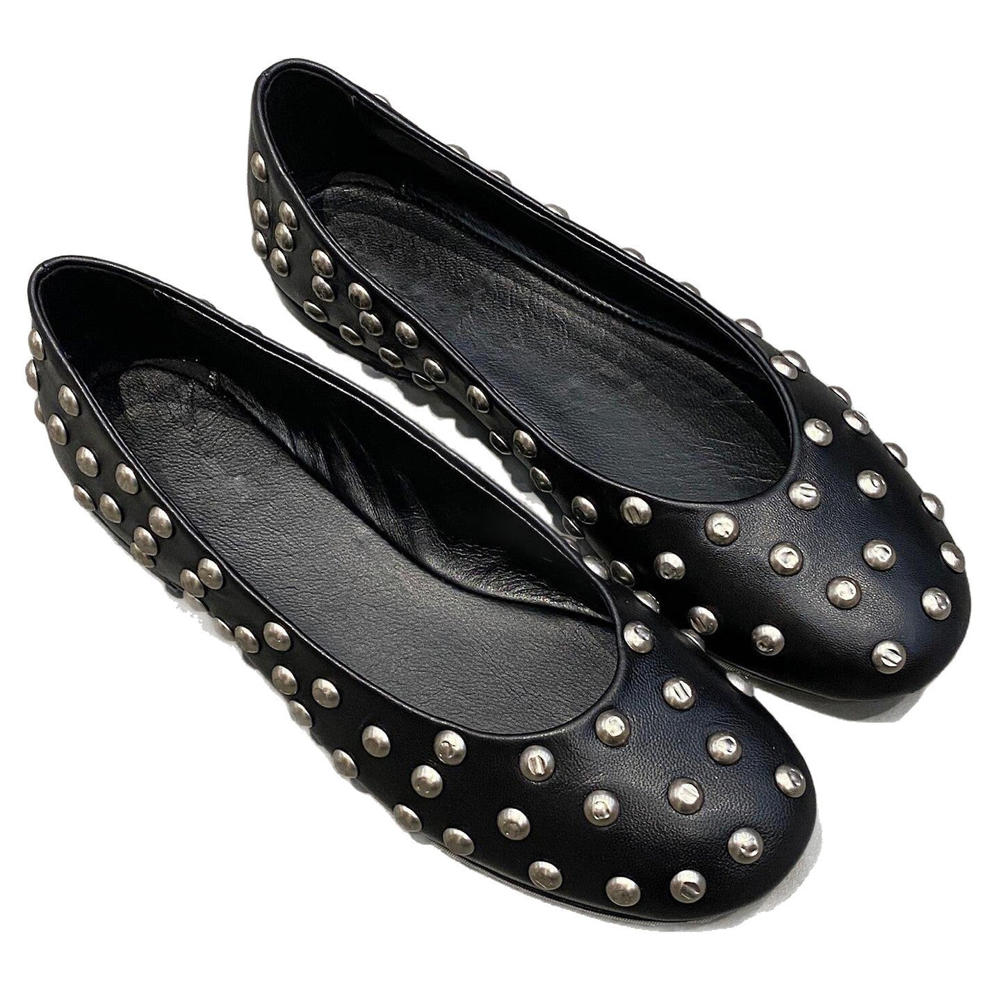 Damen elegante Ballerinas mit auffälligem Nietenbesatz