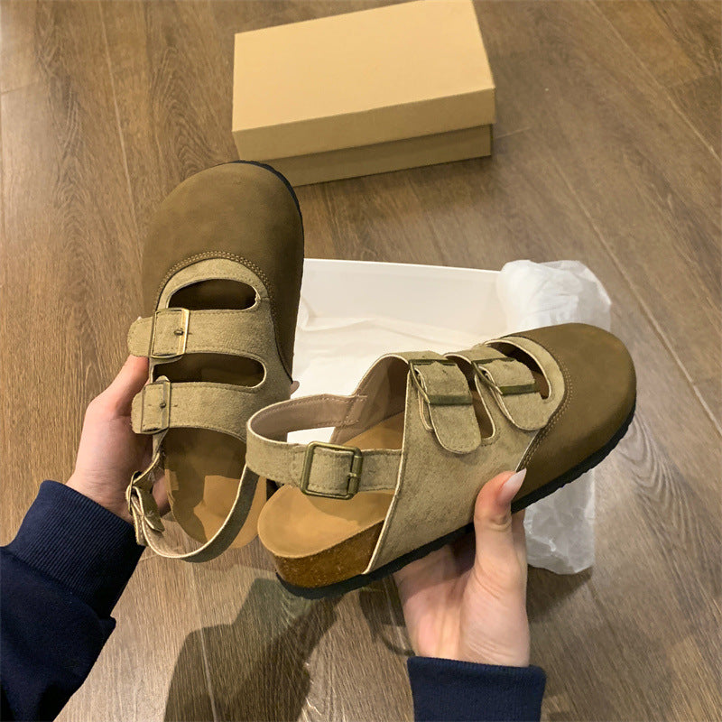 Damen Komfortable Clogs mit dekorativen Riemen und atmungsaktiver Sohle R&B