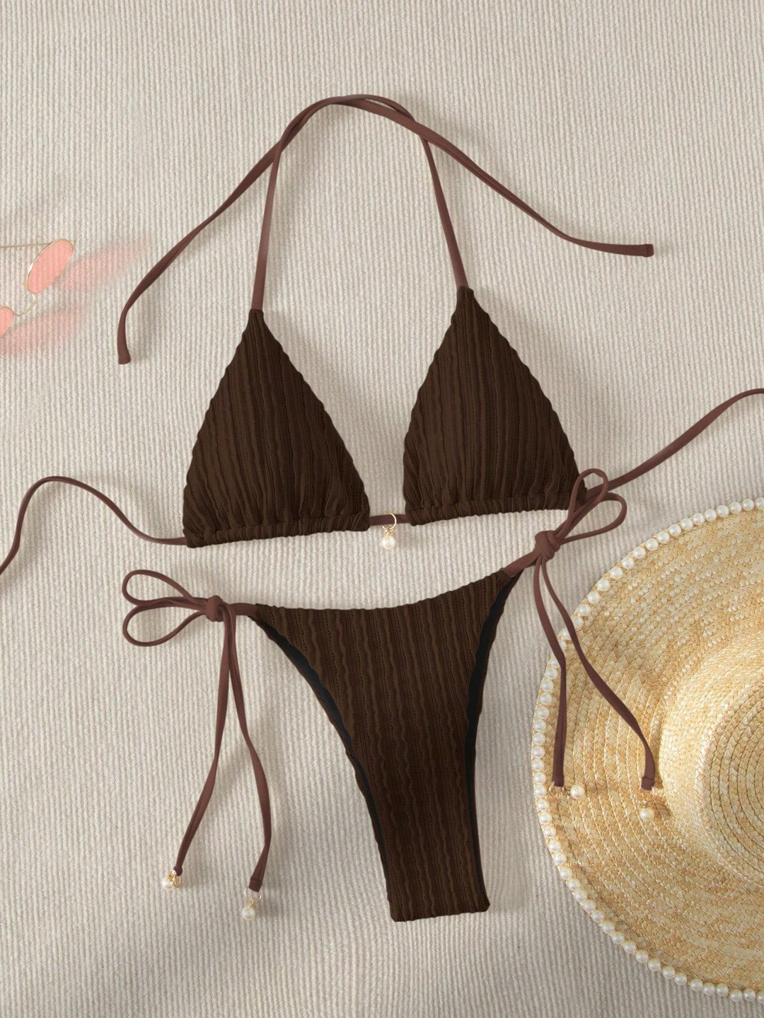 Damen Triangle-Bikini mit strukturiertem Design und verstellbaren Trägern R&B