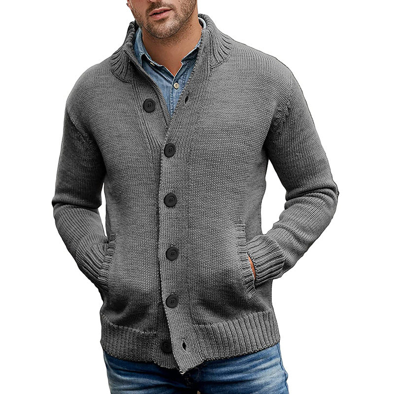 Herren Strickjacke mit großzügigen Taschen und klassischem Knopfverschluss R&B