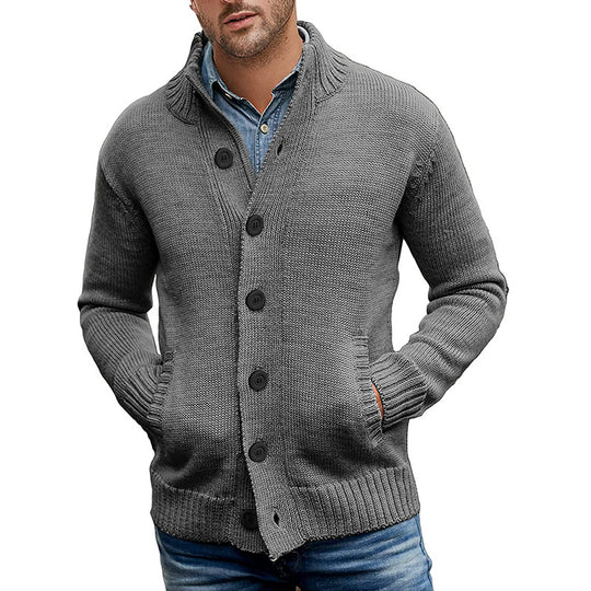 Herren Strickjacke mit großzügigen Taschen und klassischem Knopfverschluss R&B