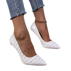 Damen Elegante High Heel Pumps mit glänzendem Krokodil-Design und markantem Absatz R&B