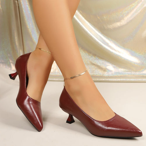 Damen spitze Pumps mit elegantem Blockabsatz R&B