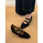 Damen elegante Riemchenpumps mit modischen Schnallen R&B