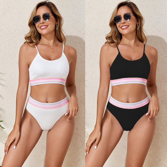 Damen Sportliches Ripp-Bikini-Set R&B