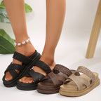 Damen Komfortable Crossover-Sandalen mit geflochtenem Obermaterial und rutschfester Sohle R&B