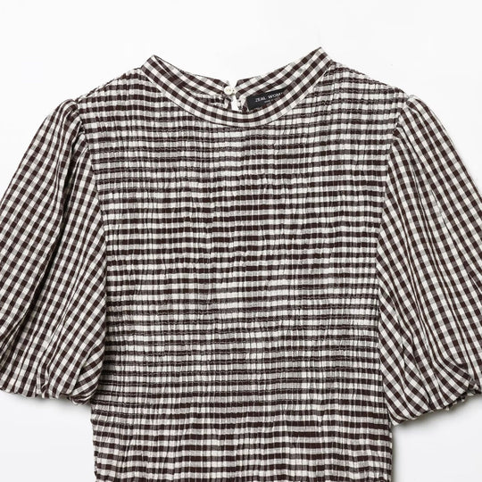 Damenbluse mit dekorativen Puffärmeln und geschmeidiger Rüschensilhouette R&B
