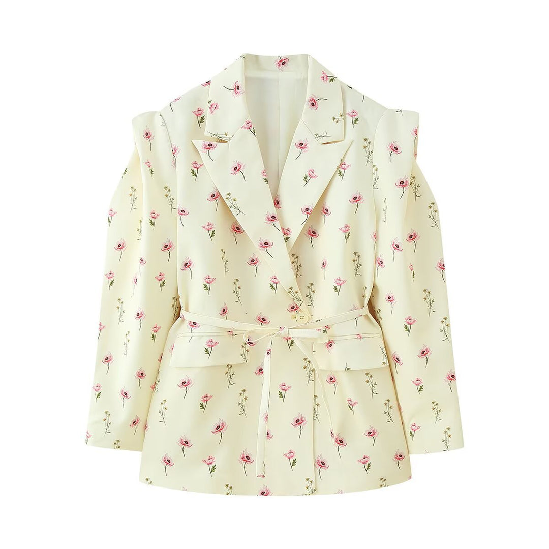 Damen eleganter Oversized-Blazer mit Gürteldetail R&B