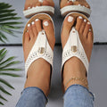 Damen Zehentrenner-Sandalen mit eleganter Perforation und modischem Akzent R&B