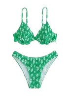 Damen Hochgeschnittener Bikini mit gepolstertem Oberteil und verstellbaren Trägern R&B