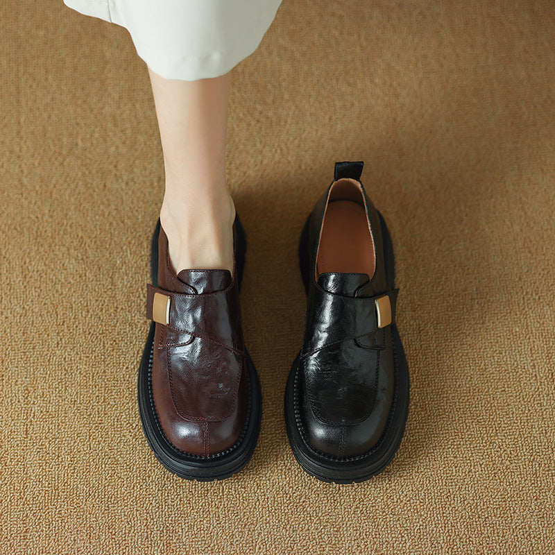 Damen modische Slip-On Schuhe mit dekorativem Schnallenverschluss