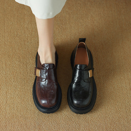 Damen modische Slip-On Schuhe mit dekorativem Schnallenverschluss R&B