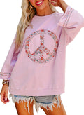 Damen Sweatshirt mit Floralem Peace-Zeichen R&B