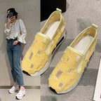 Damen Slip-On Sneakers mit atmungsaktiver Mesh-Oberfläche und elastischem Innenfutter R&B
