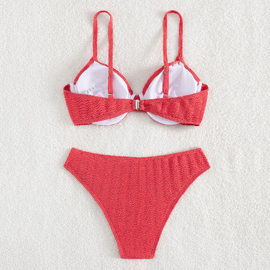 Damen Push-Up-Bikini mit stylishen Texturen R&B