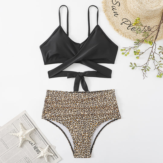 Damen Crop-Top Bikini-Set mit geflochtenem Design R&B