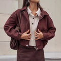 Damen Kunstlederjacke mit modernem Schnitt und praktischen Taschen R&B