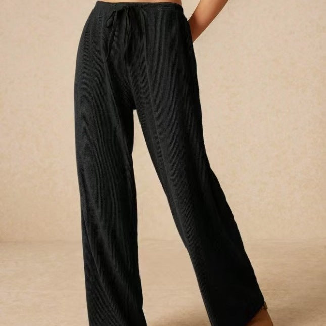 Damen weite Freizeithose mit elastischem Bund und Kordelzug R&B
