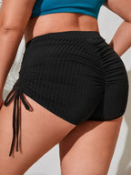 Damen Sportliche Ripp-Shorts mit verstellbarem Bund