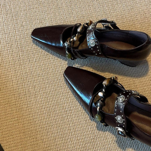 Damen stilvolle Ballerinas mit dekorativer Schnallenverzierung R&B