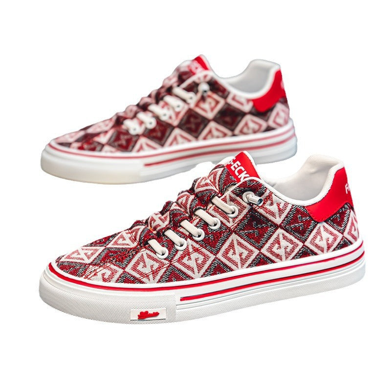 Damen modische Sneaker mit trendigem Grafikwaren-Design und rutschfester Gummisohle R&B