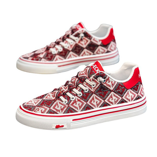 Damen modische Sneaker mit trendigem Grafikwaren-Design und rutschfester Gummisohle R&B