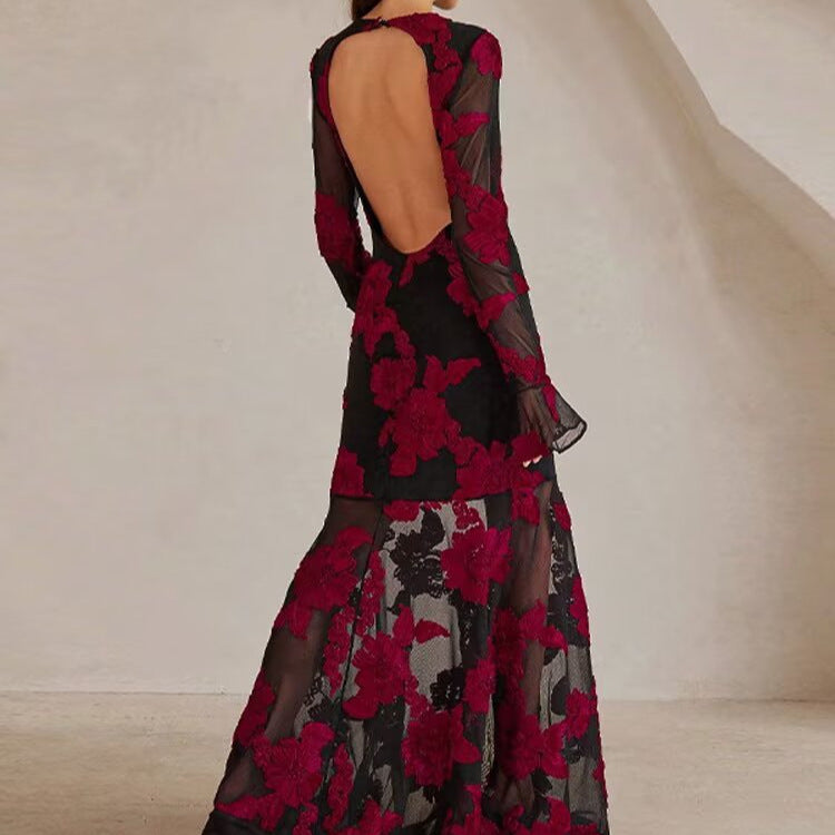 Damen Elegantes und florales Abendkleid R&B