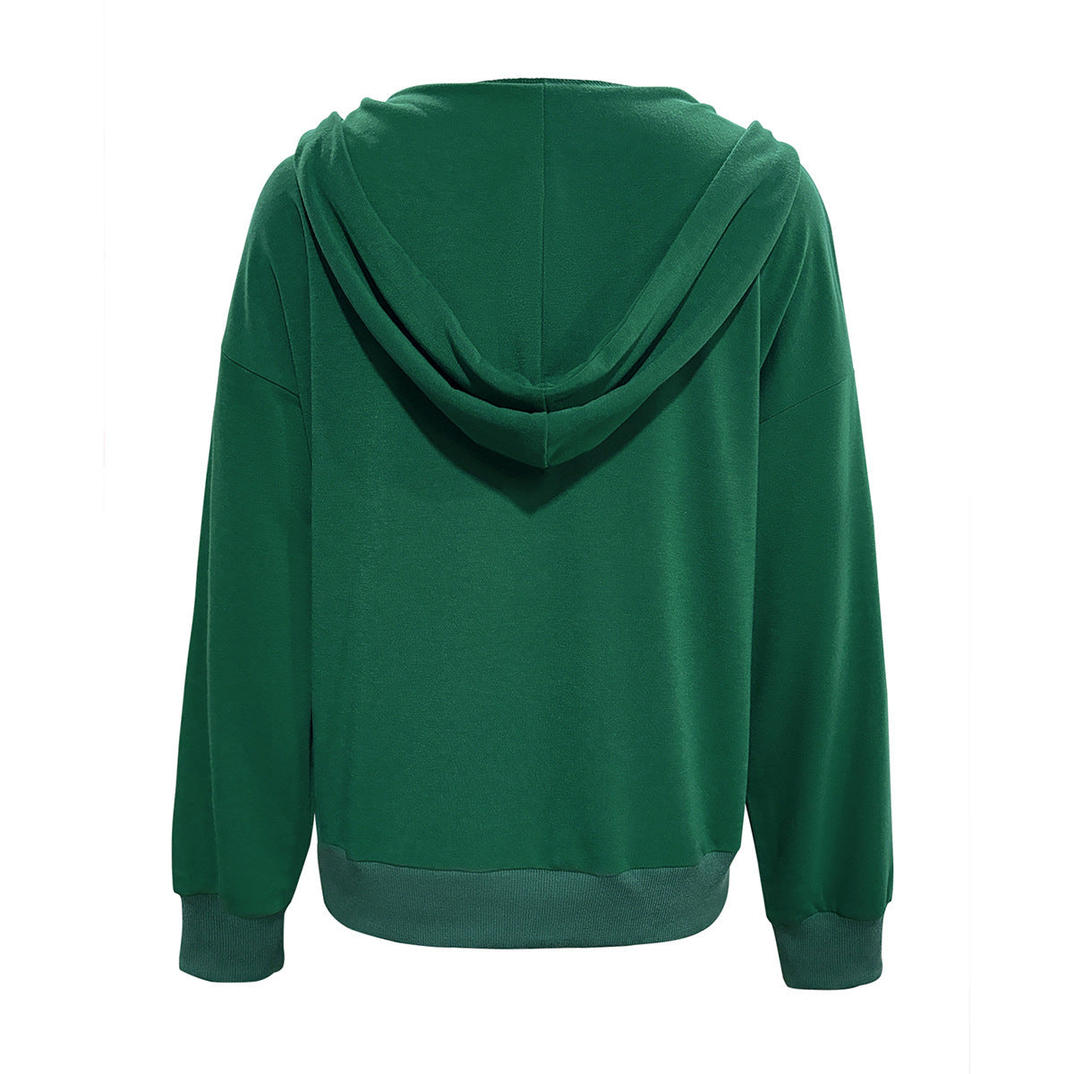 Damen Kapuzensweater mit Knopfleiste und tiefem Ausschnitt R&B