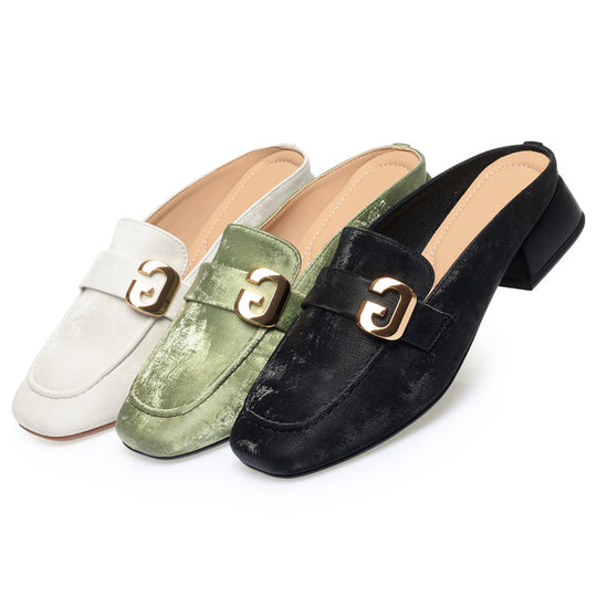 Damen Elegante Mokassins mit modischem Schnallen-Detail und angenehmem Absatz R&B