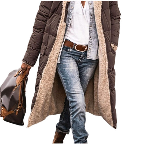 Damen Lange Gefütterte Winterjacke mit Luxuriösem Innenfutter R&B