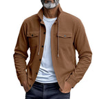 Herren gestreifte Utility-Jacke mit hochschließendem Kragen R&B