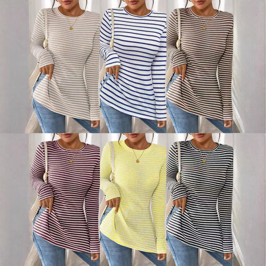 Damen Langarmshirt mit modernem Strickmuster und seitlichen Schlitzen R&B