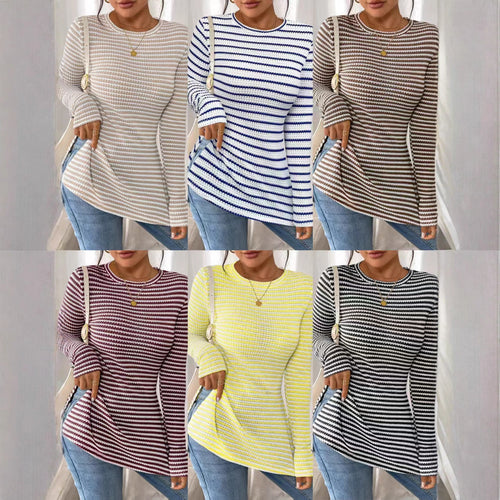 Damen Langarmshirt mit modernem Strickmuster und seitlichen Schlitzen R&B