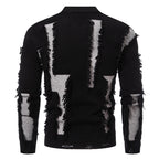 Herren moderner Strickpullover mit trendigen Fransen und einzigartigem Design R&B