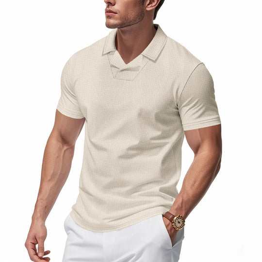 Herren Kurzarm Poloshirt mit strukturiertem Design R&B