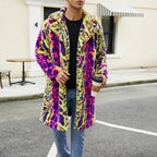 Herren Plüschmantel mit auffälligem Tierdesign R&B