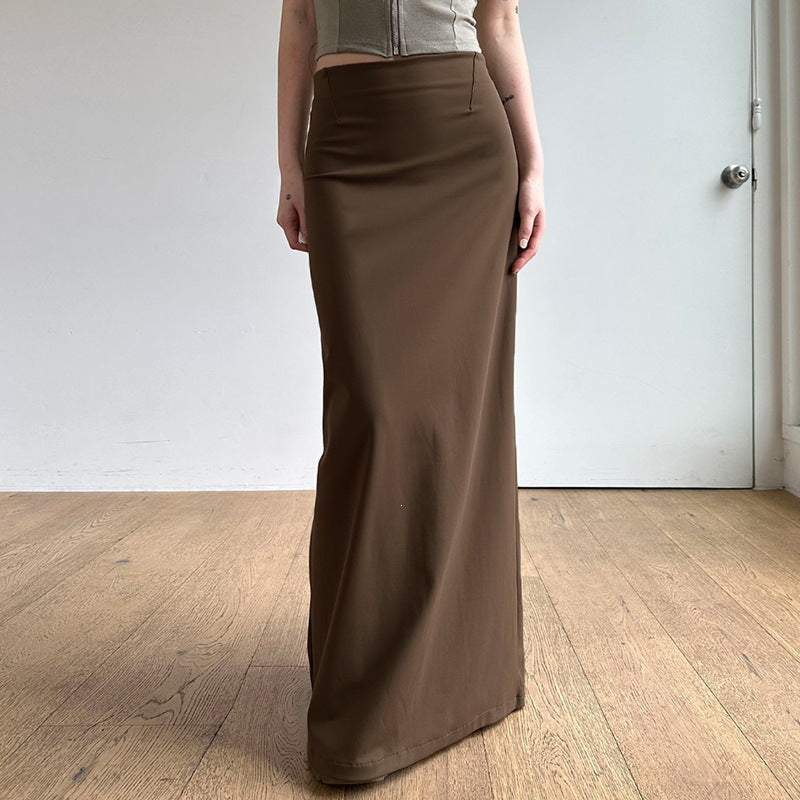 Damen Maxi-Rock mit elegantem Schlitz und weich fließendem Stoff R&B