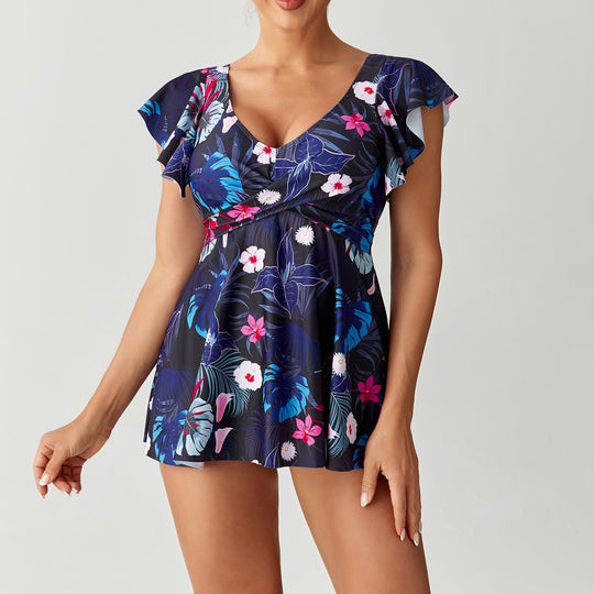 Damen Eleganter Badeanzug mit verspieltem Rüschendesign R&B