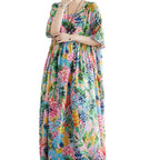 Damen Maxi-Kleid mit floralem Design und lässigem Schnitt R&B