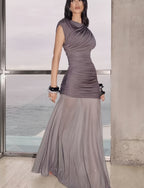 Damen Elegantes und figurbetontes Abendkleid mit Raffungen
